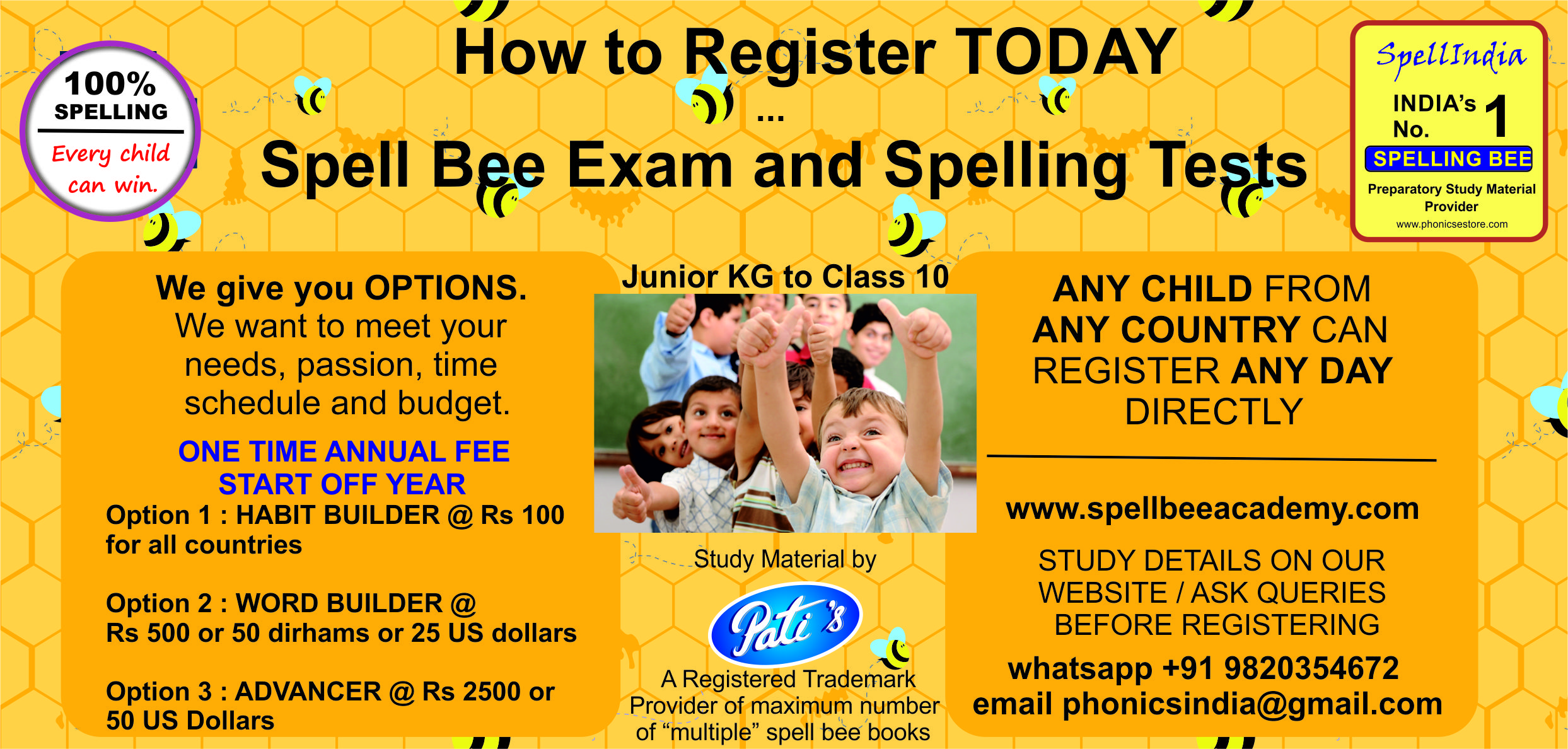 Spell Bee Competition Spelling exams registration